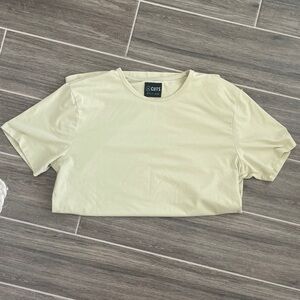 Cuts Clothing Short Sleeve Crewneck Tee in Light Cream